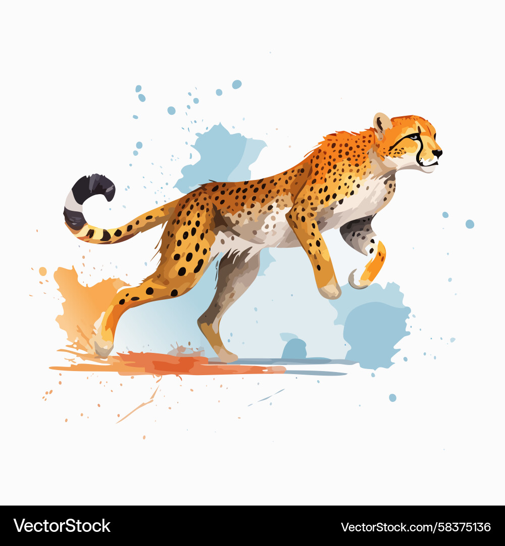 Dynamic Cheetah in Motion Vector Image