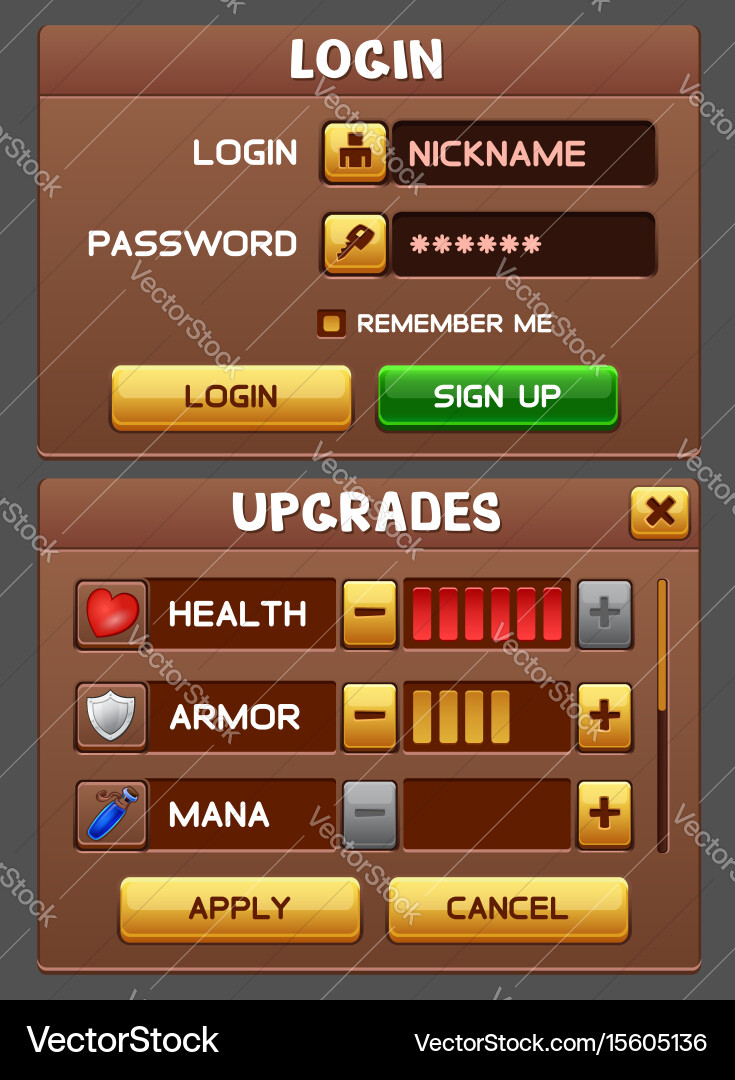 Game UI Pack - Button Style Vector Image