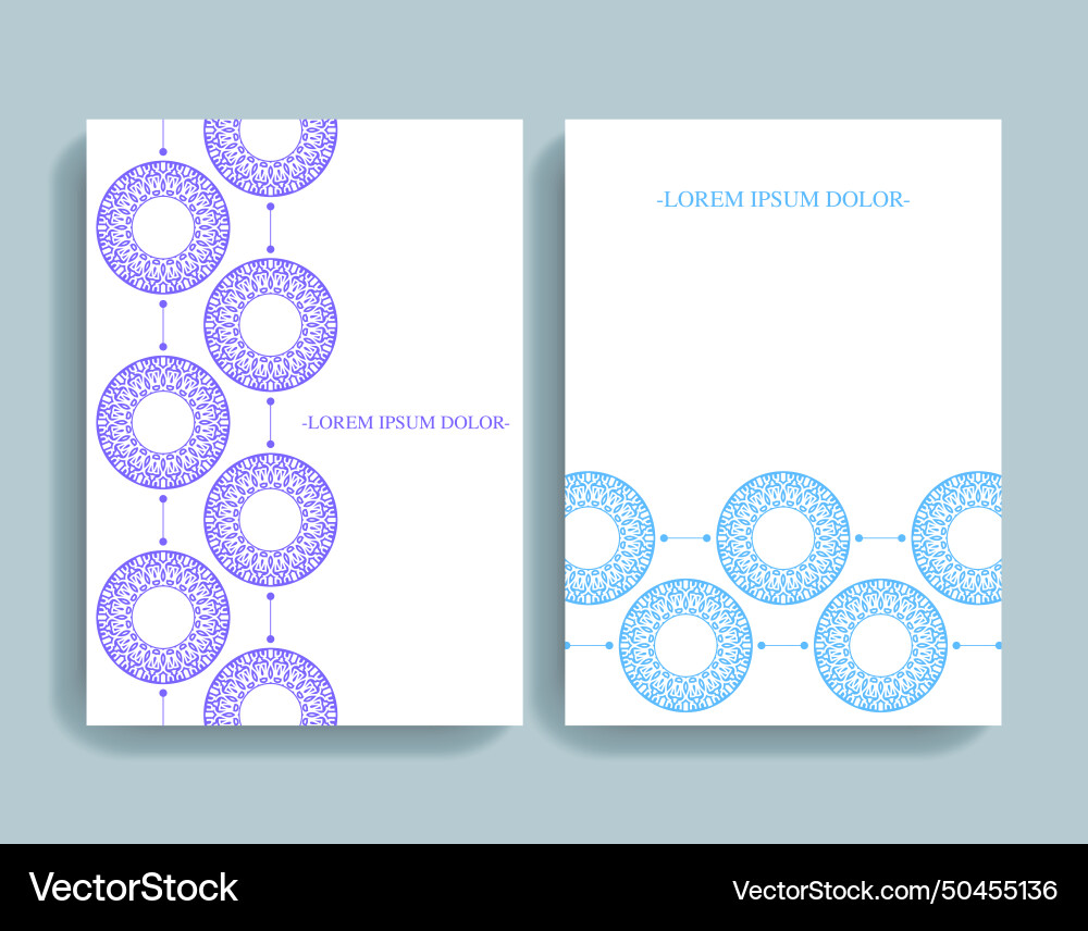 Gradient border pattern cover template Royalty Free Vector