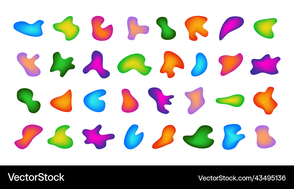 Gradient liquid blob shapes Gradient liquid blob shapes vector image