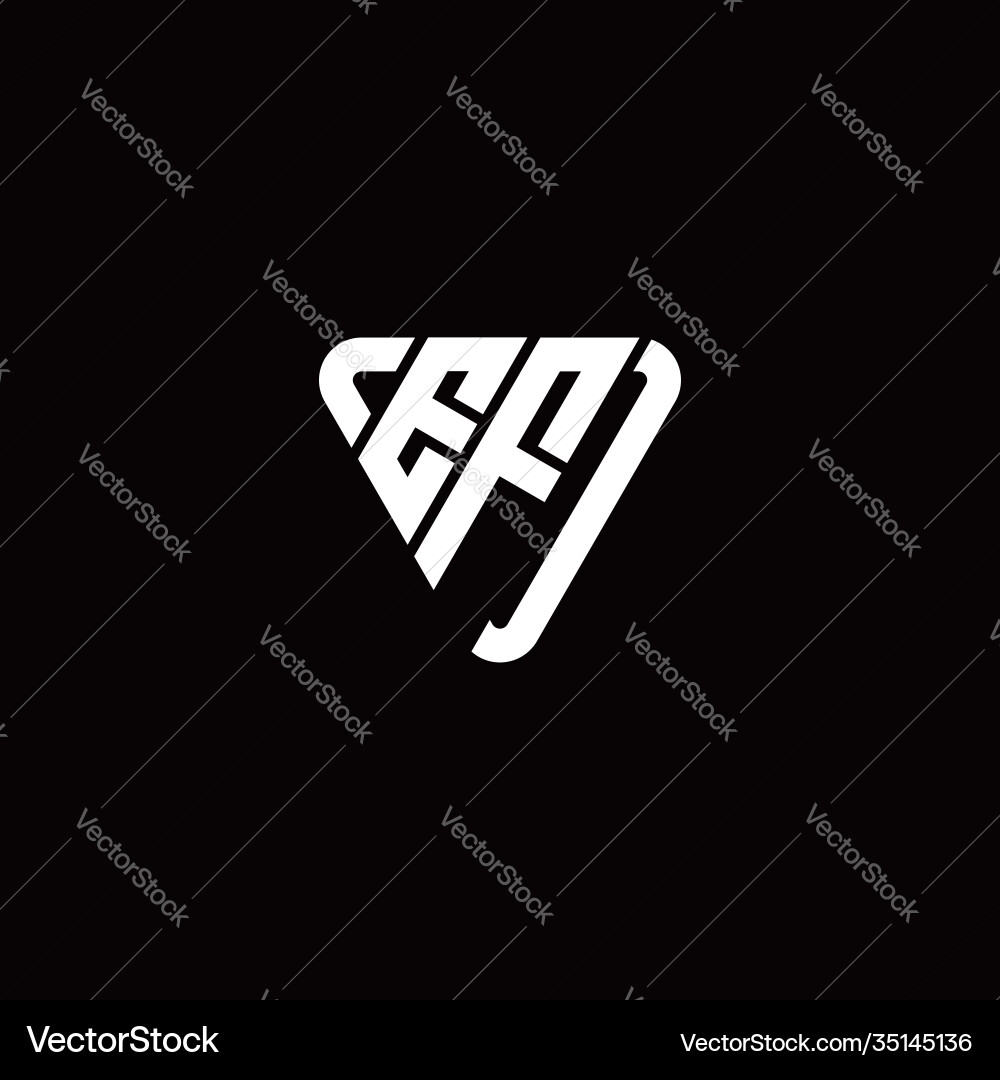 Initial letter e f linked triangle design logo Initial letter e f linked triangle design logo vector image