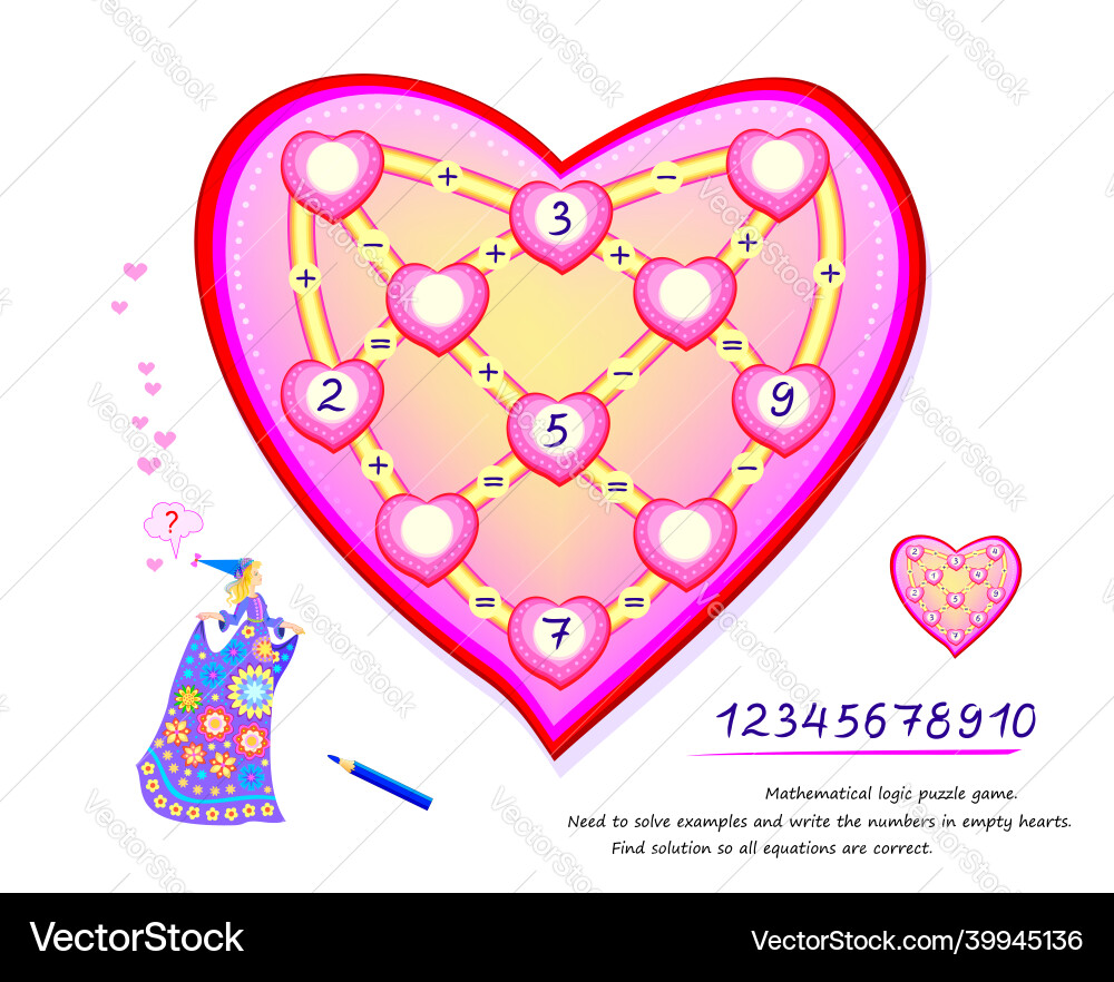 Mathematical logic puzzle game need to solve Mathematical logic puzzle game need to solve Vector Image