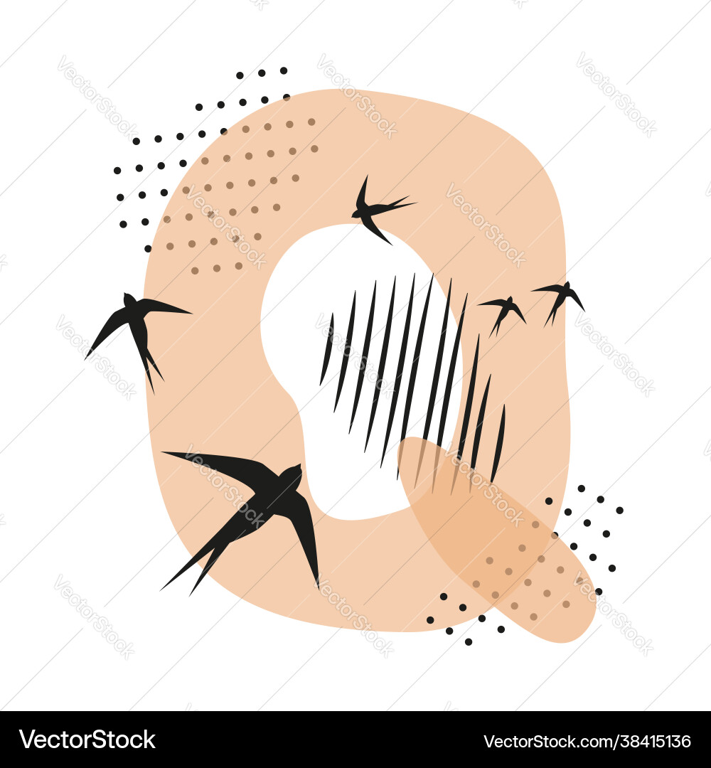 Minimalistic pattern an oriental style in form q Vector Image