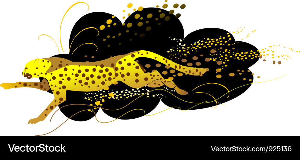 Running Cheetah on Spotted Background Vector Image