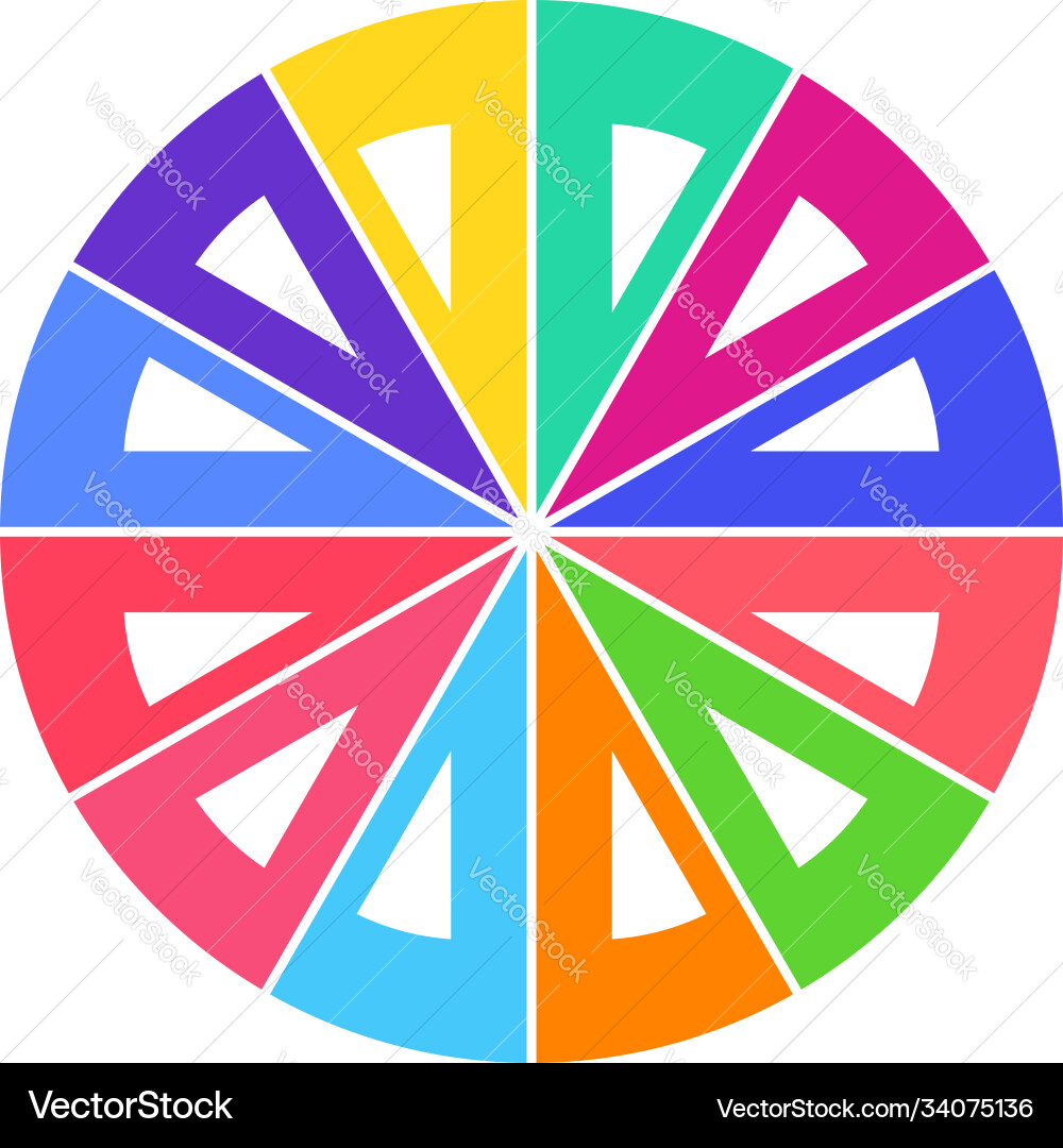 Simple pie chart-graph and diagram circle Vector Image