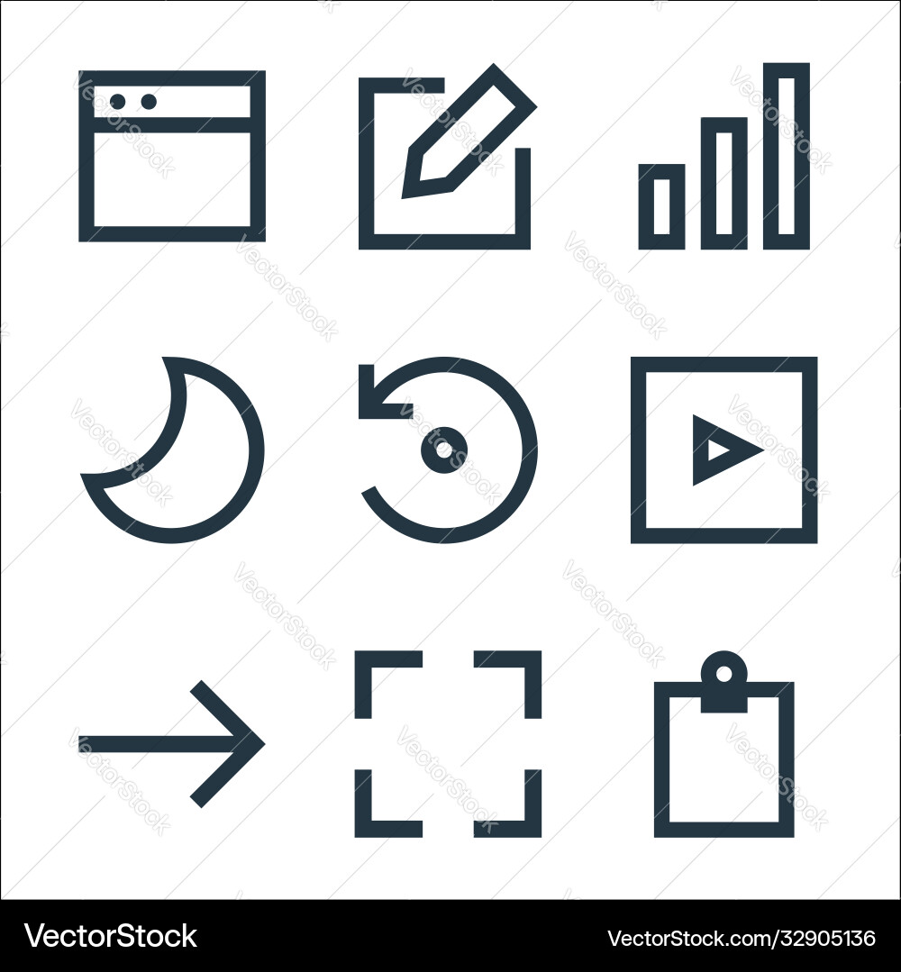 User interface line icons linear set quality User interface line icons linear set quality vector image