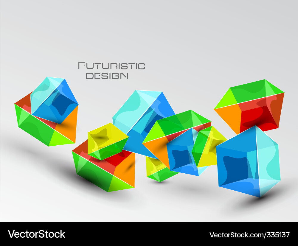 Abstract Dimensional Cubes Vector Image