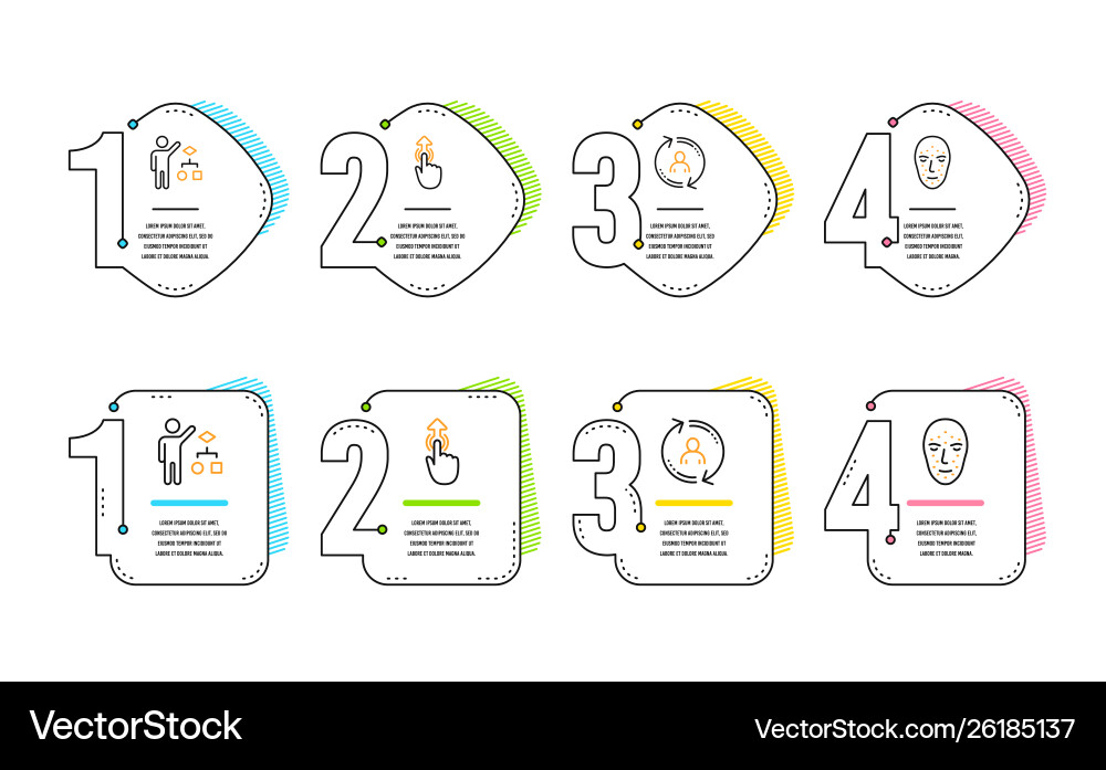 Algorithm swipe up und Benutzer-Info-Symbole setzen Gesicht Algorithm swipe up und Benutzer-Info-Symbole setzen Gesicht Vektorbild