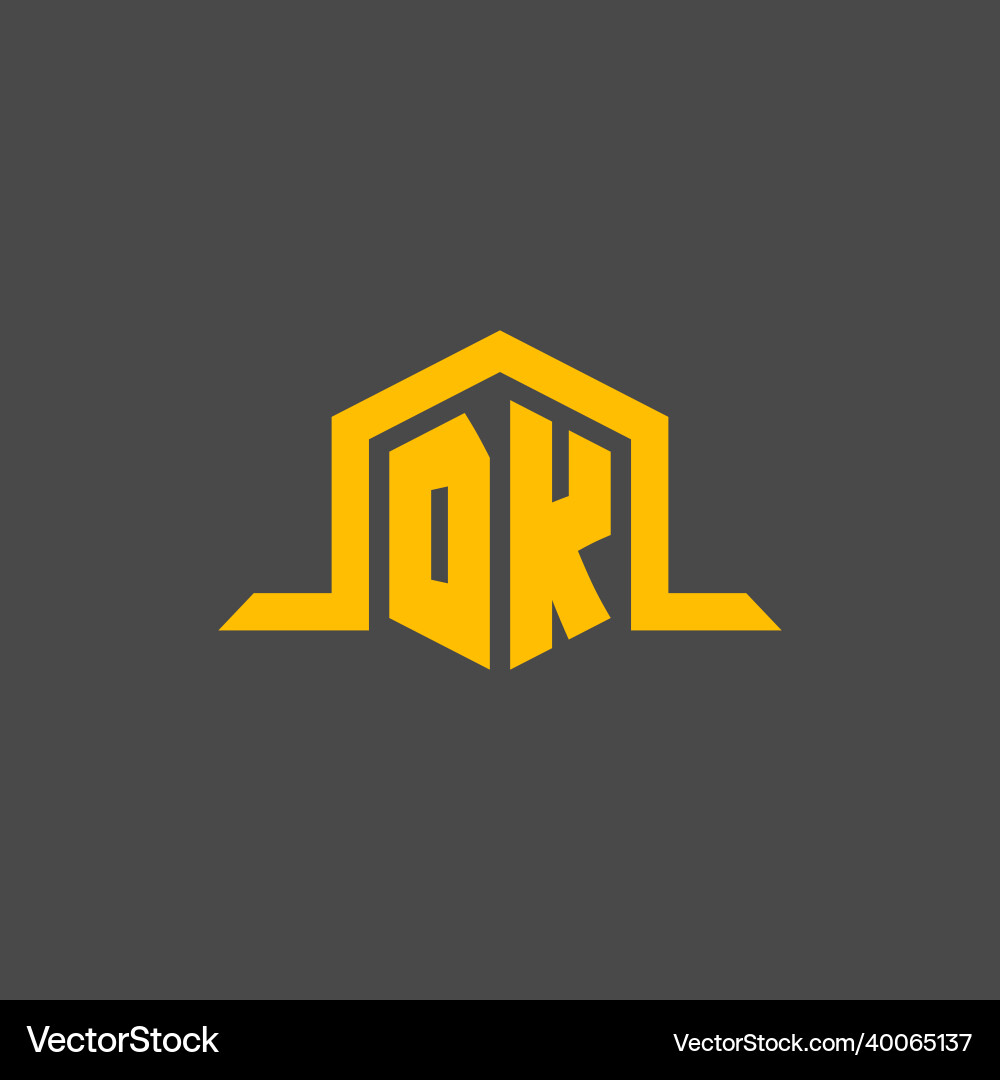 Dk monogram initial logo with hexagon style design Dk monogram initial logo with hexagon style design Vector Image
