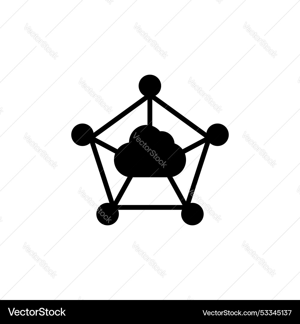 Edge computing line icon isolated on white Edge computing line icon isolated on white vector image