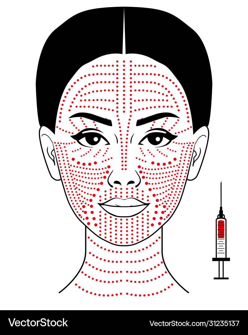 Facial Biorevitalisierung Regelung Vektorbild