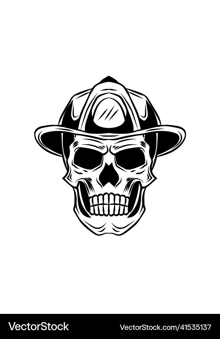 Firefighter Skull Emblem Vector Image