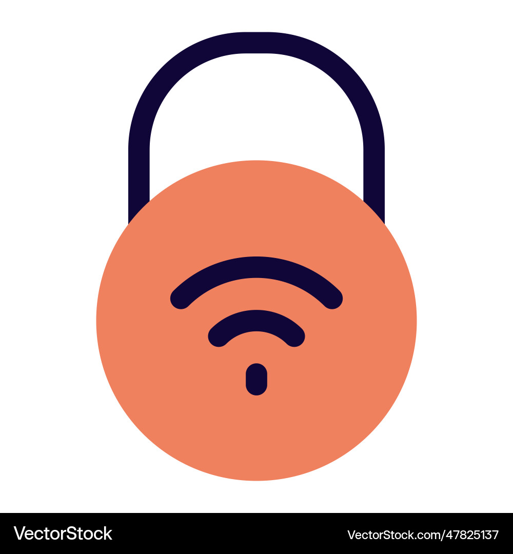 Lock with advance technology and internet access Vector Image