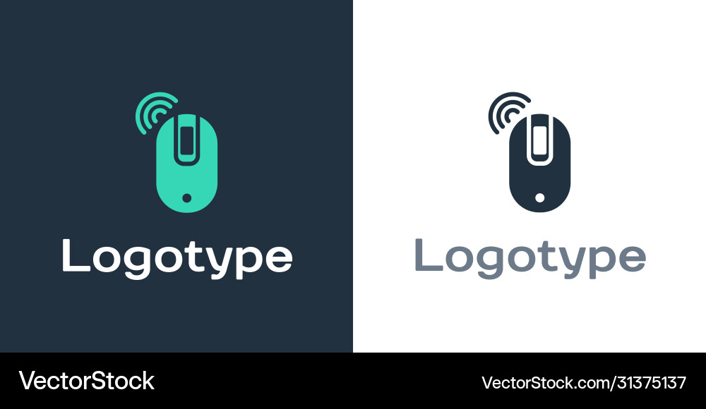 Logotype wireless computer mouse icon isolated Vector Image