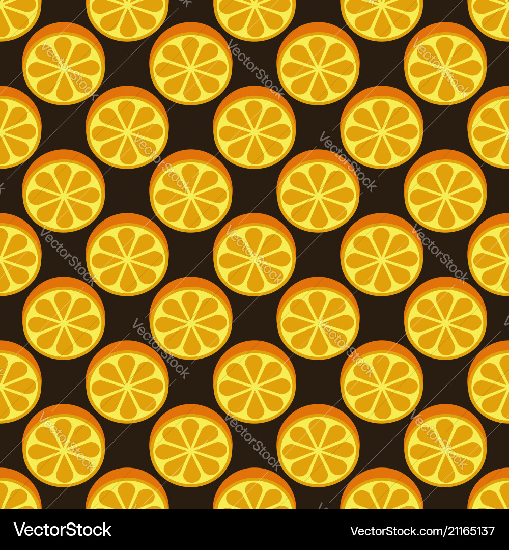 Orange fruit seamless bright pattern vector image