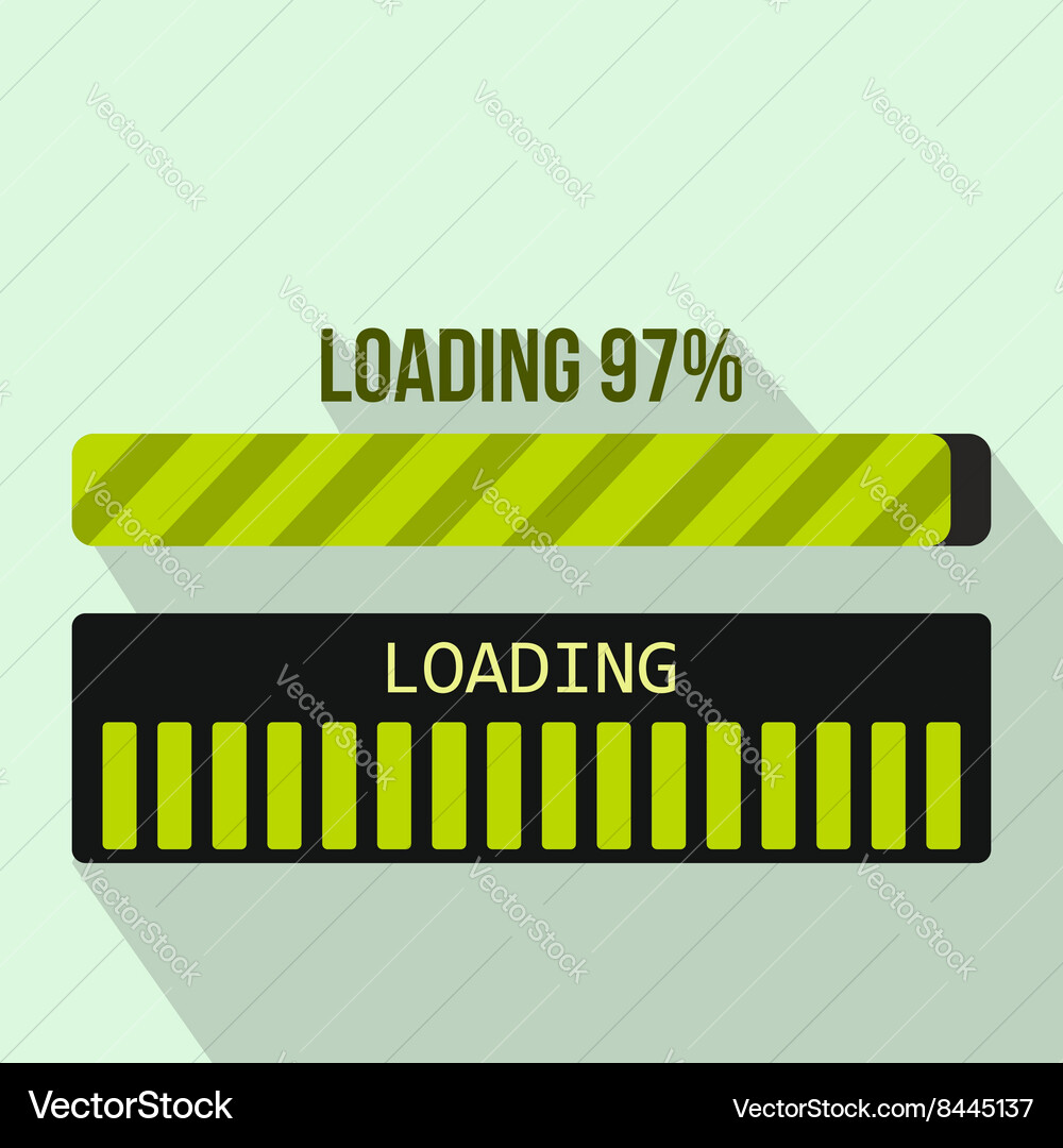 Progress loading bar icon flat style vector image