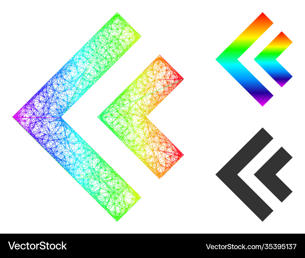 Rainbow net mesh gradient shift left icon Rainbow net mesh gradient shift left icon vector image