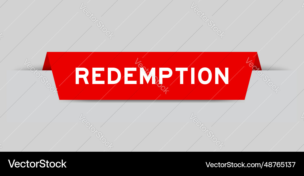 Red color inserted label with word redemption Red color inserted label with word redemption Vector Image