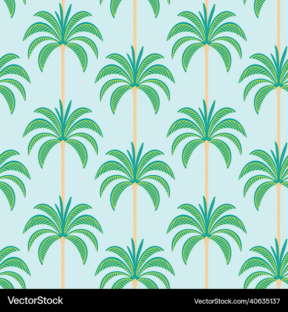 Retro Palm Tree Pattern vector image