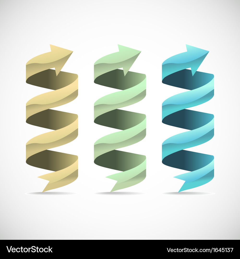 Set of ad ribbon 360 wrapped around own axis vector image