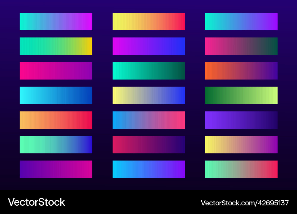 Set of neon gradient color template Set of neon gradient color template Vector Image