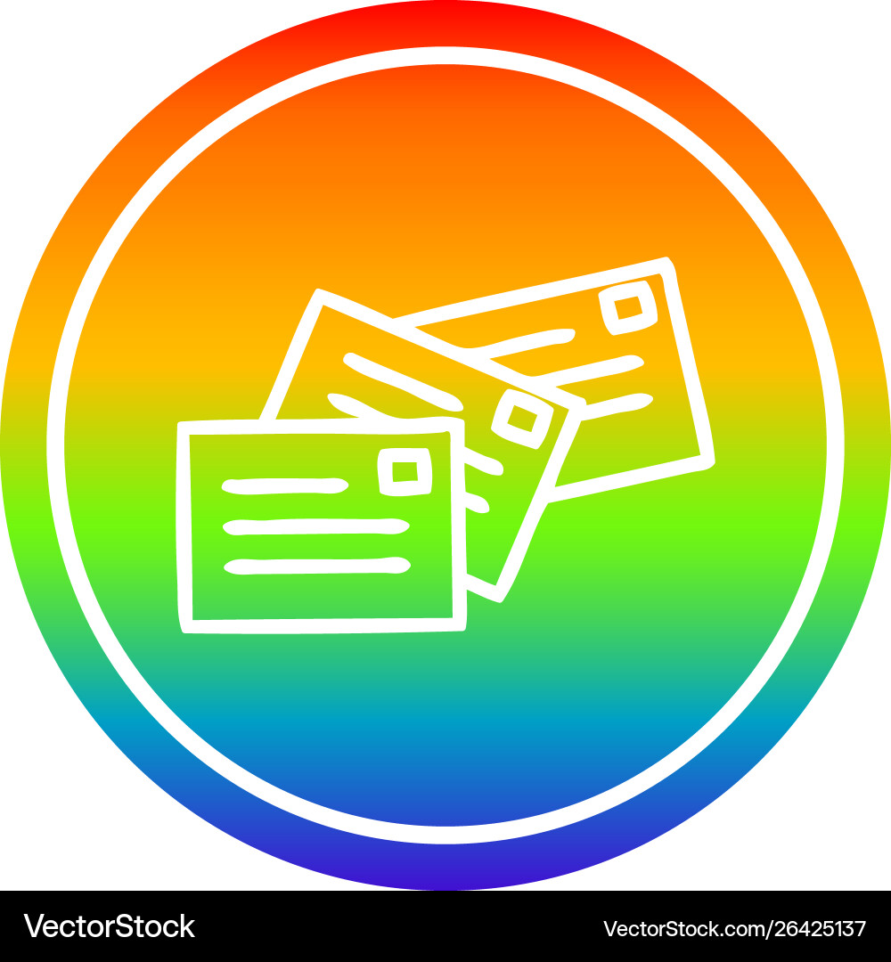 Stack letters circular in rainbow spectrum Vector Image