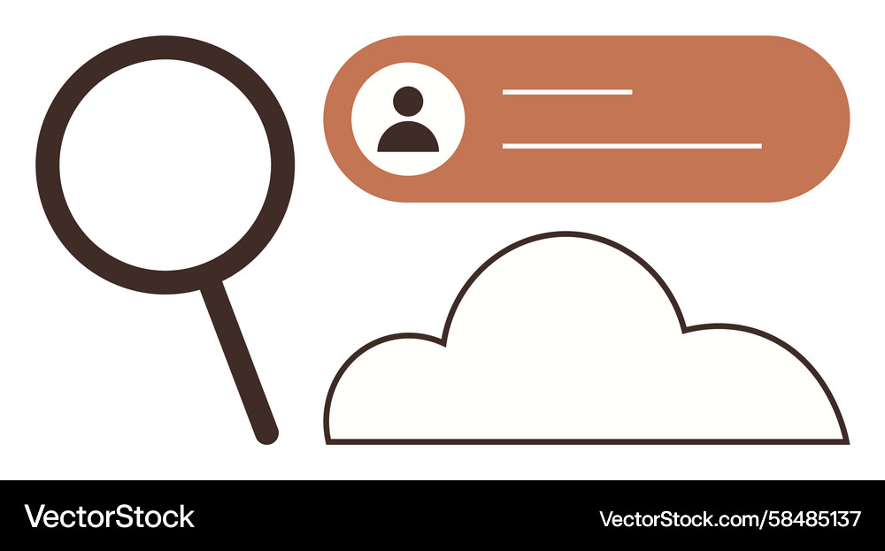 User Data Search & Metadata Vector Image