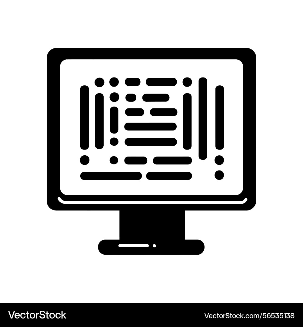 Abstract display icon with rounded rectangles Vector Image