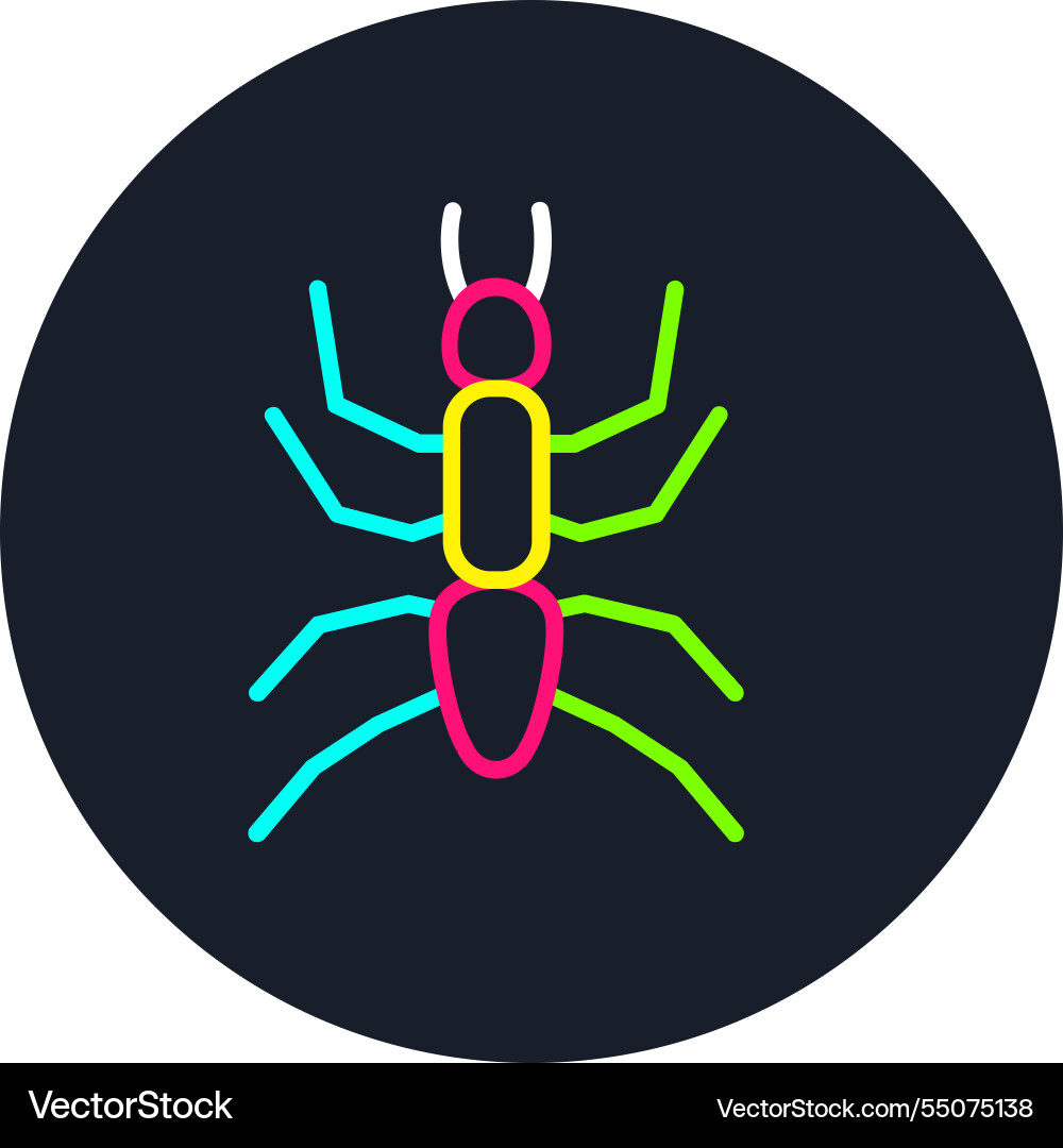 Ant line multi color icon Vector Image