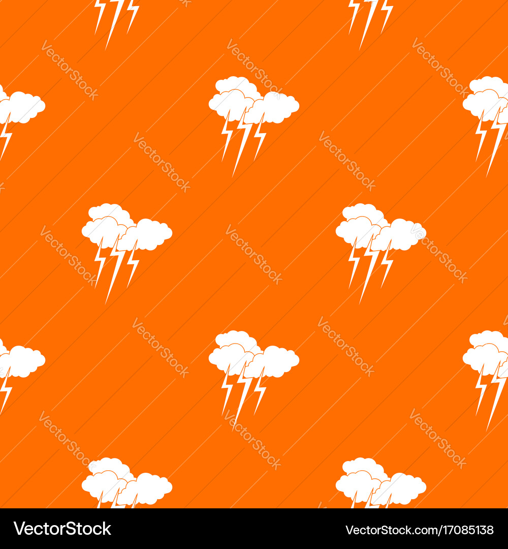 Cloud with lightnings pattern seamless vector image