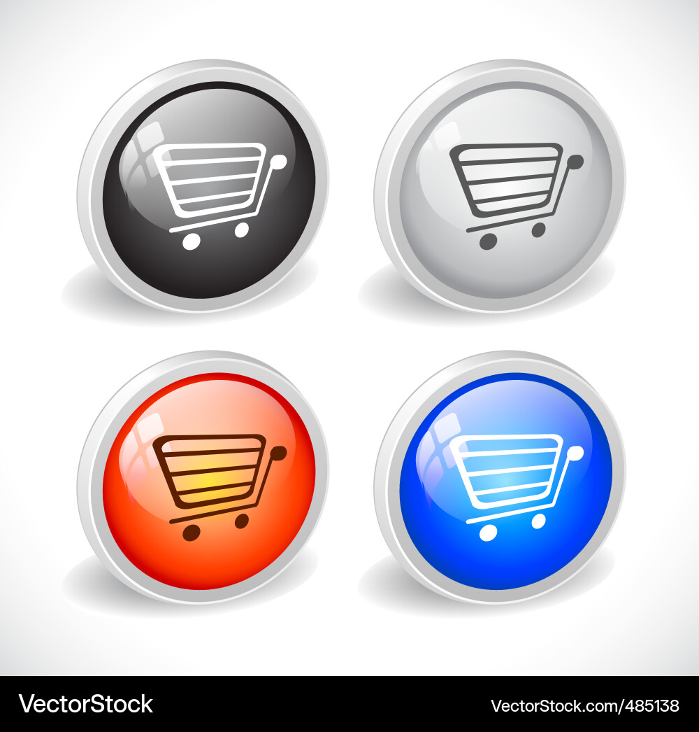 Color 3d buttons for web Vector Image