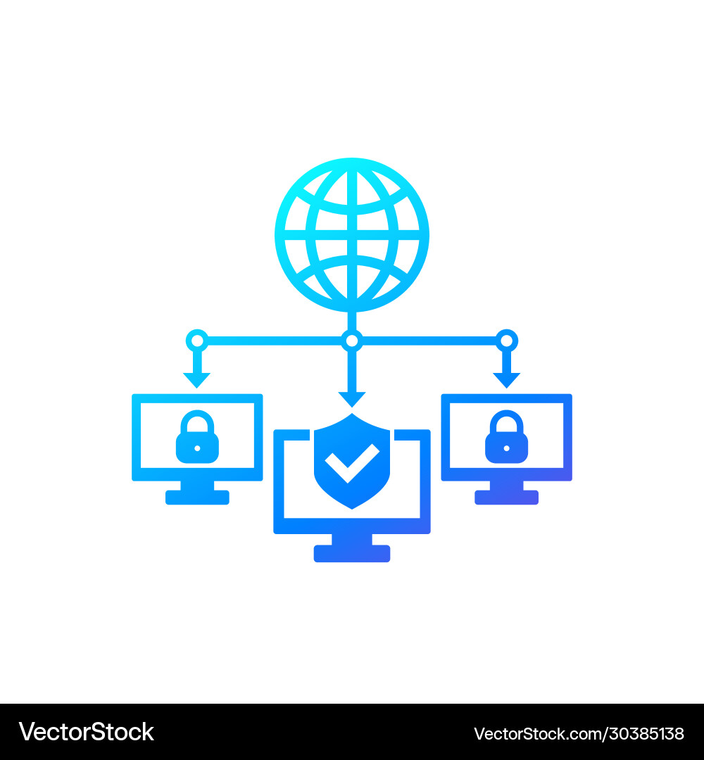Computer network cybersecurity technologies icon vector image
