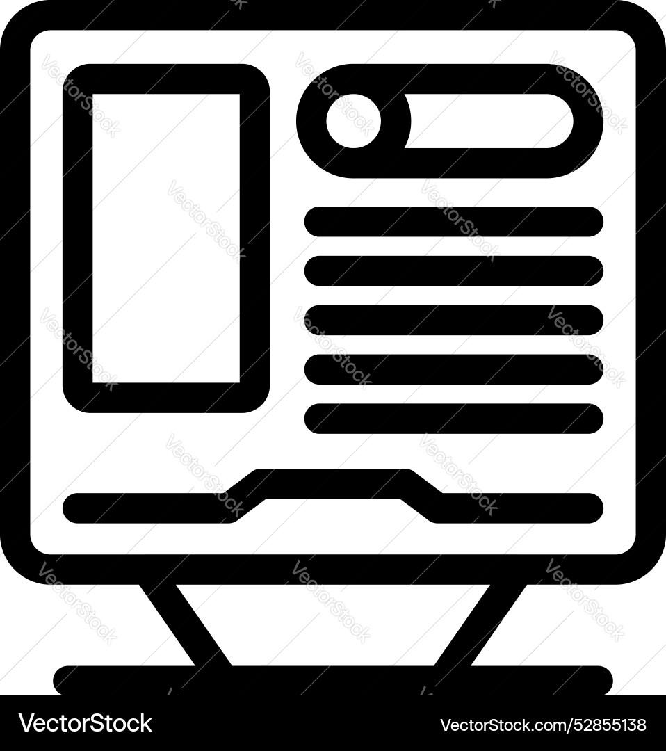 Computer showing website design interface Computer showing website design interface vector image
