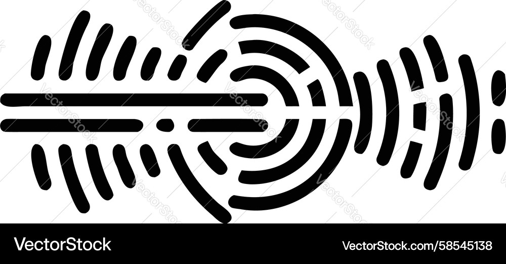 Concentric Fingerprint Scan Icon Vector Image