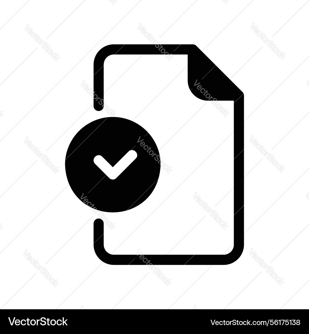 Document icon with a checkmark inside circle vector image