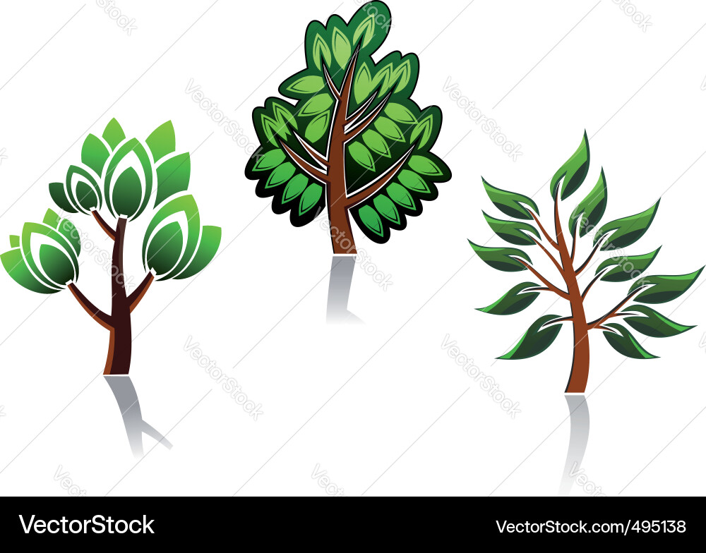 Elegant Tree Icon Vector Image