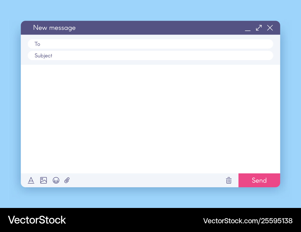 Email message window mail app interface mailings Email message window mail app interface mailings vector image