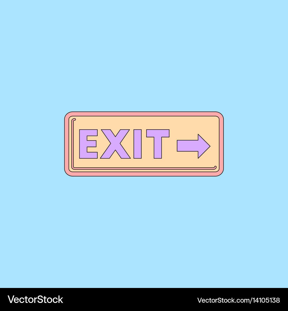 Exit way sign in flat style vector image