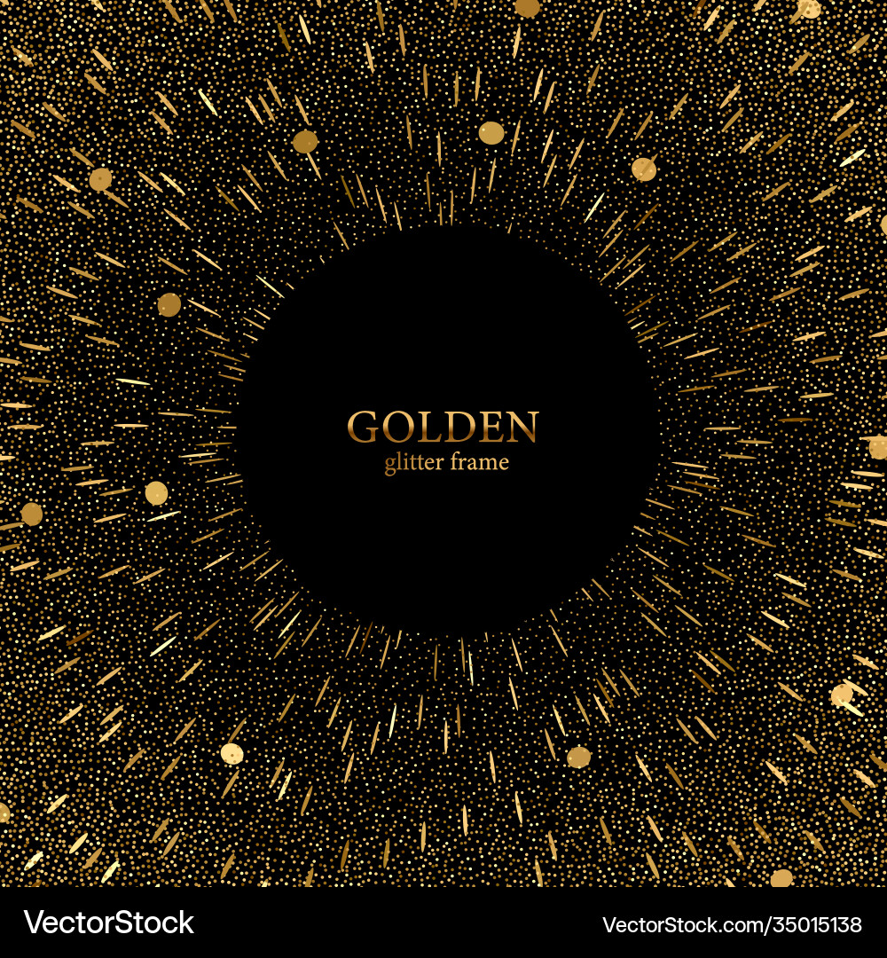 Gold glitter texture on a black background golden Vector Image