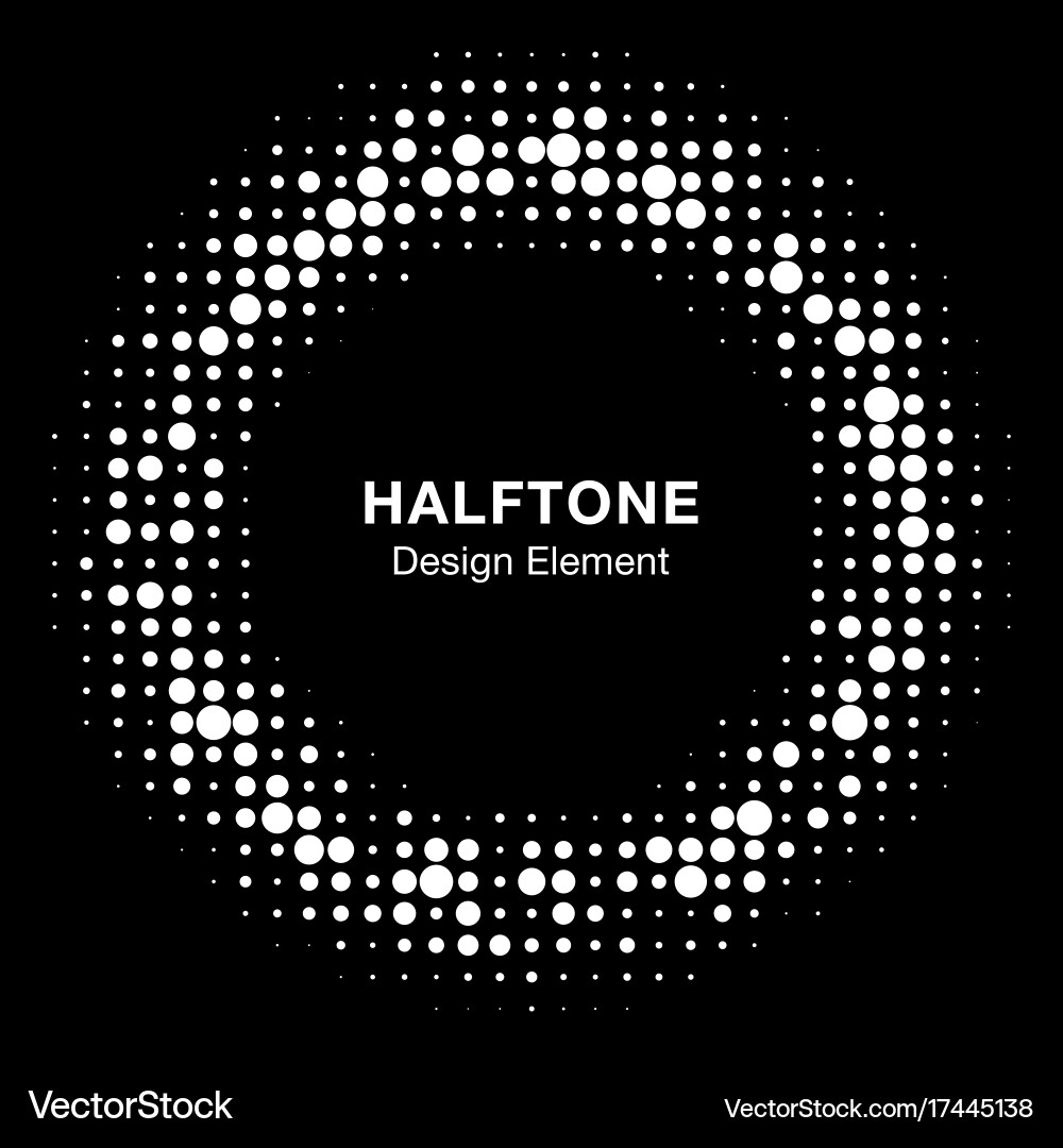 Halftone Circle Frame mit Punkten vektorbild