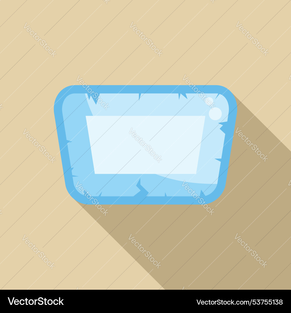 Ice game ui button with cracked border Ice game ui button with cracked border Vector Image