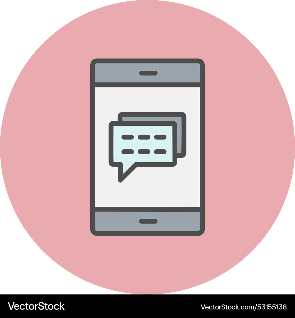 Message line filled circle icon Vector Image
