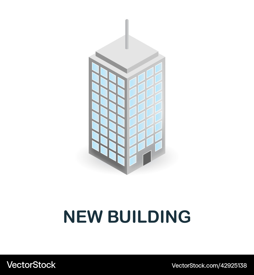 New building 3d icon simple element from New building 3d icon simple element from vector image