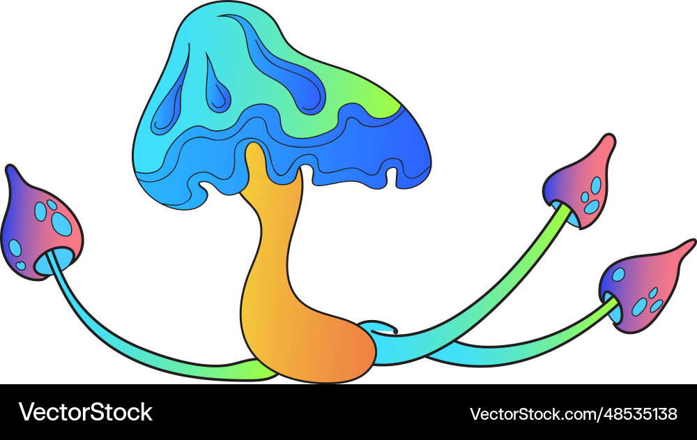 Psychedelic Magic Mushrooms Vector Image