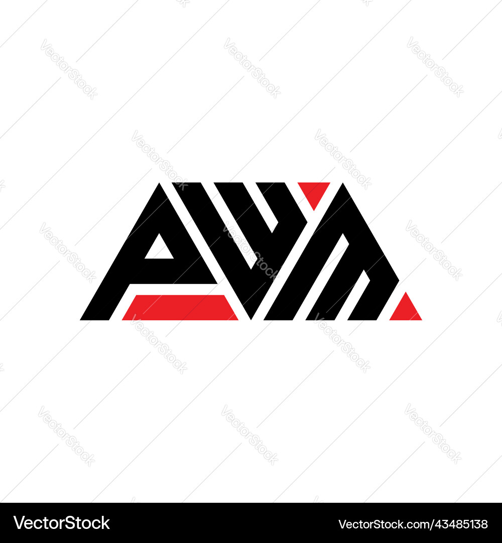 Pwm triangle letter logo design Vector Image