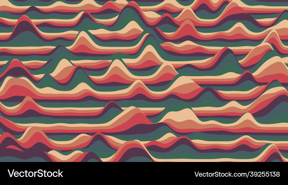 Retro reddish stripes colorful distorted backdrop Vector Image