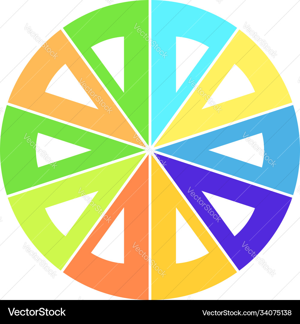Simple pie chart-graph and diagram circle Vector Image
