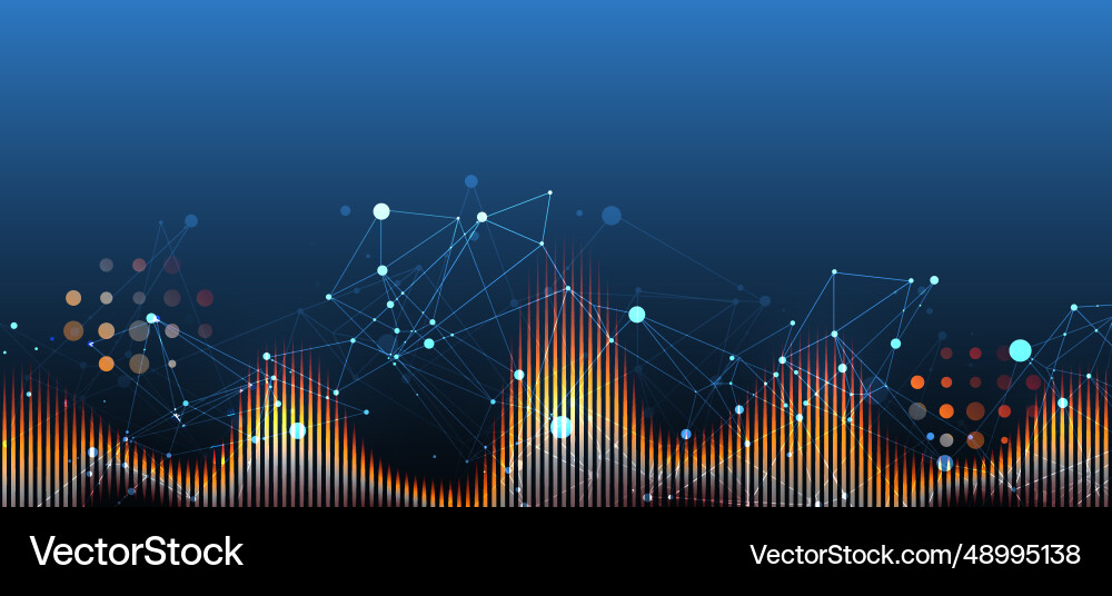 Sound wave with plexus effect dynamic vibration Sound wave with plexus effect dynamic vibration vector image