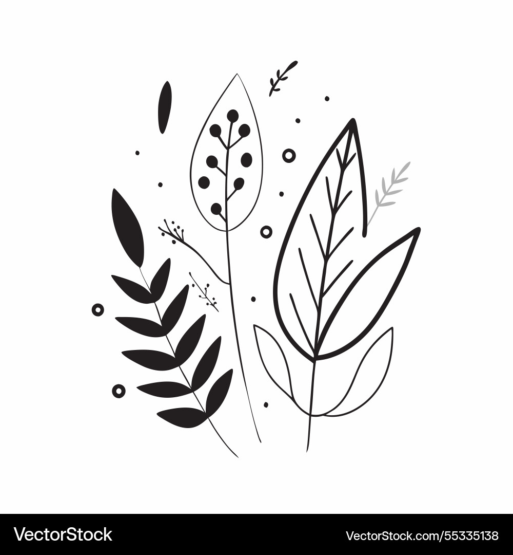 Spring leaves seamless pattern with large bold vector image