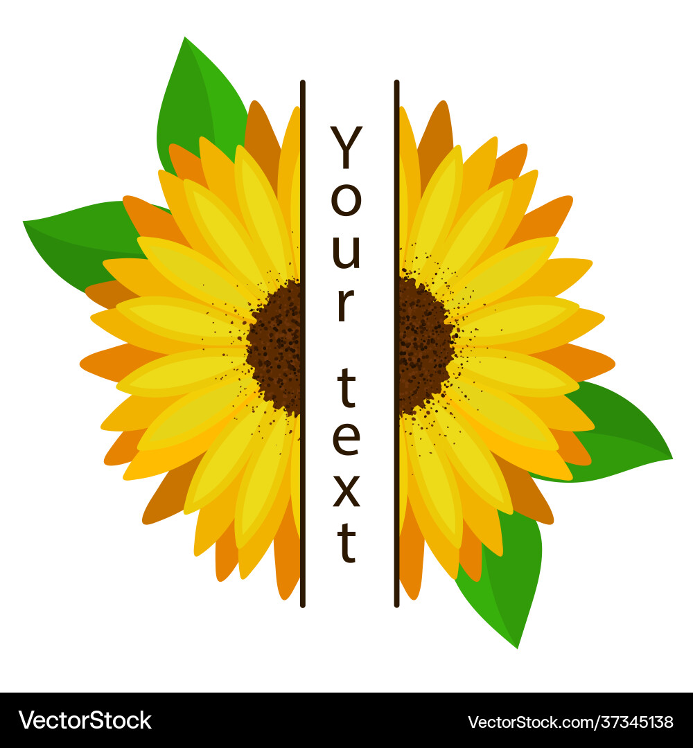 Sunflower monogram with vertical empty frame Sunflower monogram with vertical empty frame Vector Image